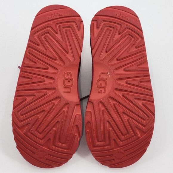 UGG Neumel Chukka Boots Little Kids Size 1 Samba Red Suede UGGpure Wool Winter - Picture 8 of 10
